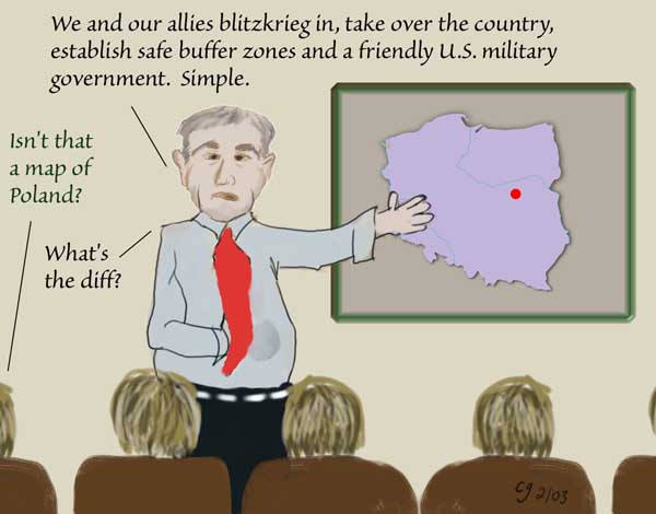 George Bush and Dad and war globe