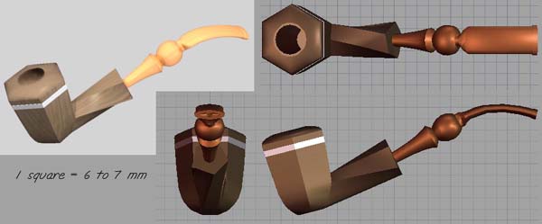 4 views of a hex pipe