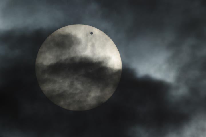 Overall view of Venus transit, off-center sun