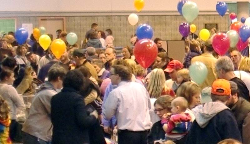 The bake sale is somewhere around here.