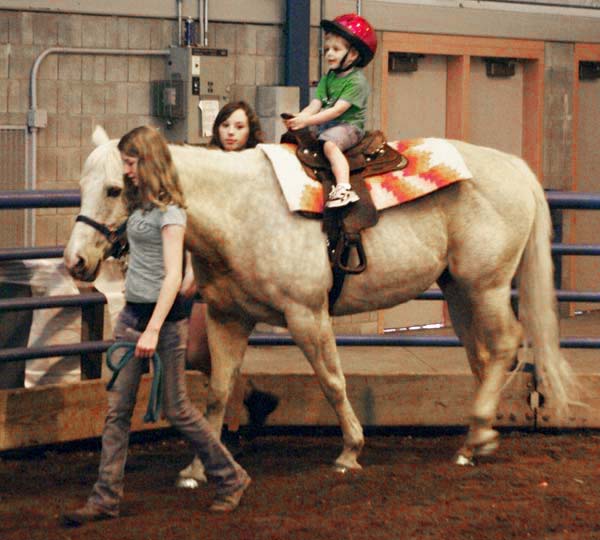 Small child, large pony